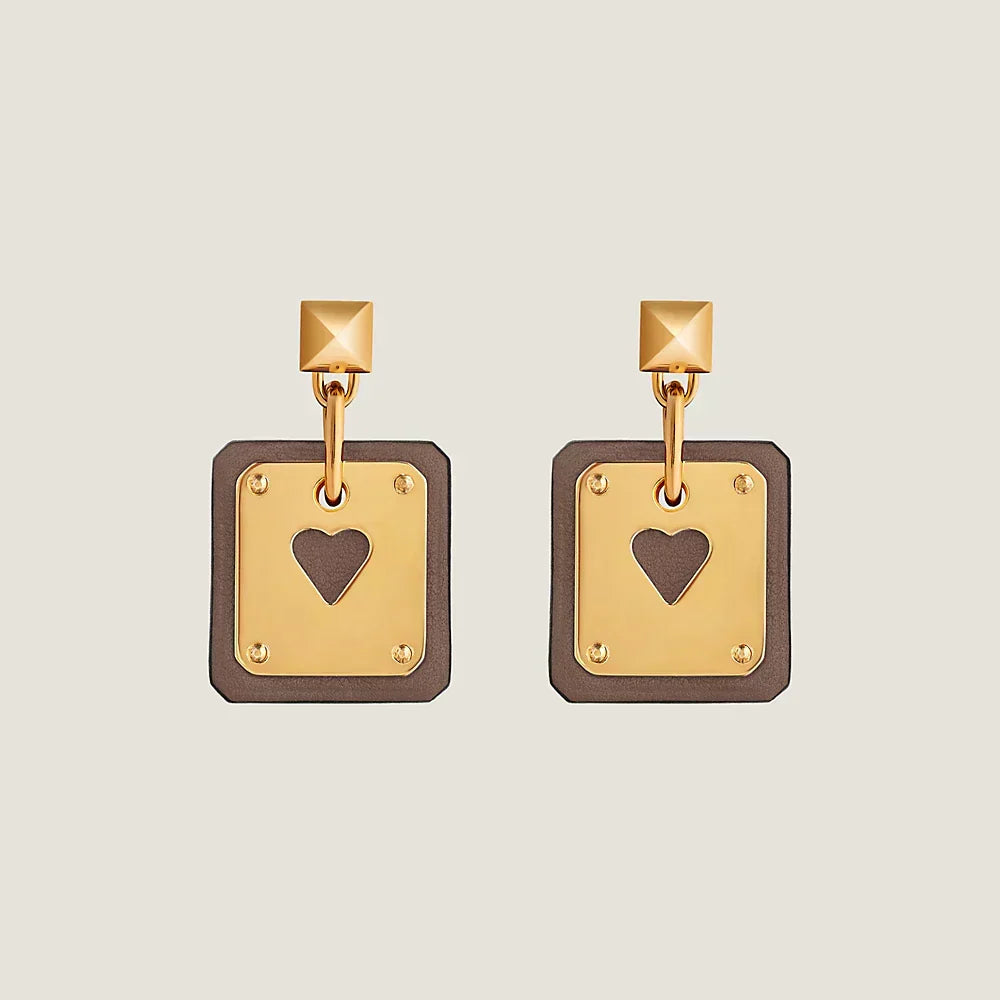 18K As De Celine Brown Hermès Earrings